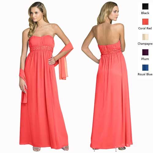 Bead Strapless Evening Gown Bridesmaid Dresses AU 6~24  