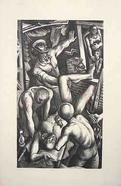 Rare BENTON SPRUANCE Signed 1942 Original Lithograph   Credo I 