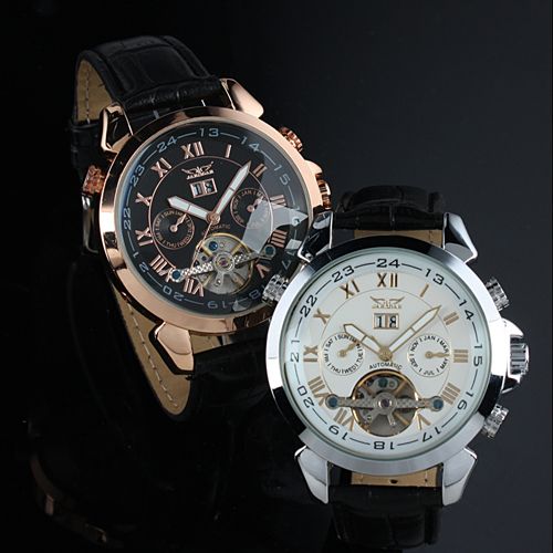 Luxury Mens Tourbillon Automatic Mechnical Elegant 2 Color Dial Wrist 