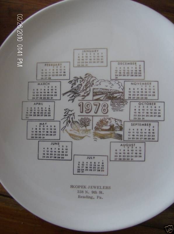 Calender Plate 1978  