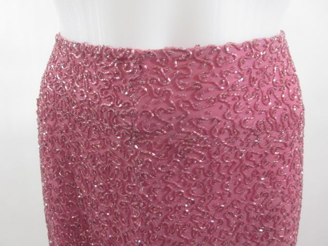 EMMA BLACK Pink Silk Beaded Halter Top Skirt Outfit 4  