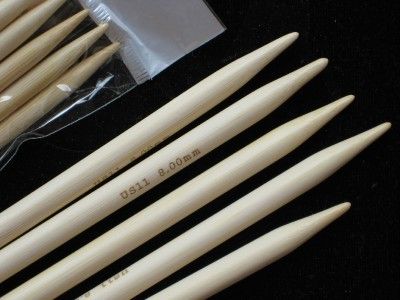 PREMIUM 15 sizes 7 bamboo DP knitting needles US 0 15  