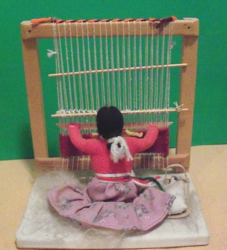 Navajo Weaver Doll, with loom, baby  