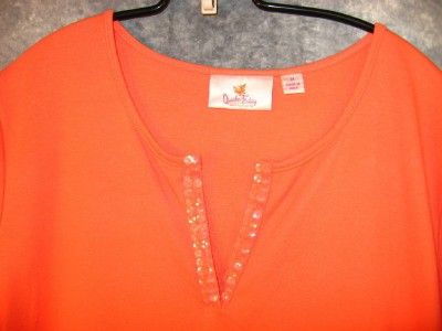 QUACKER FACTORY Papaya 2 Pc Crop Set Top Pants M Sequin  