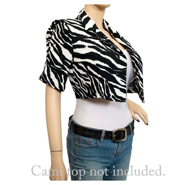 Plus size Cropped Bolero Jacket Animal Print  