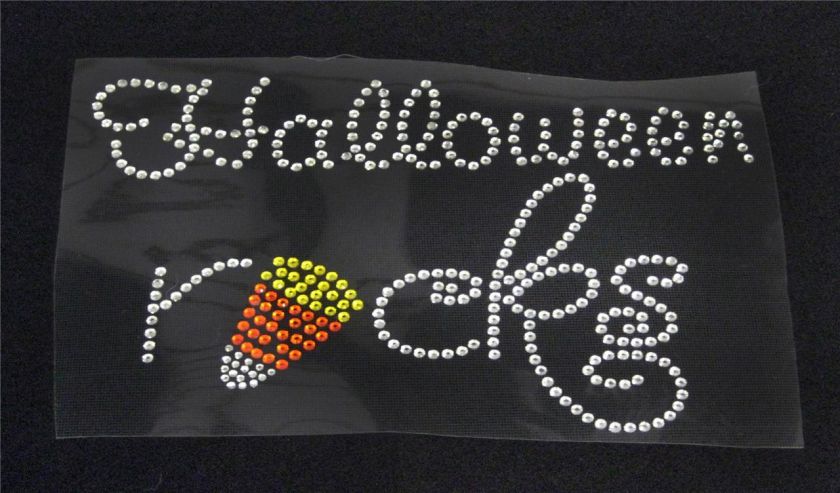 Halloween Rocks Candy Rhinestone Iron On Transfer  