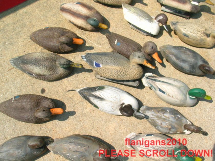 25 LOT VINTAGE DUCK DECOYS USA VICTOR FLAMBEAU WOODSTREAM  