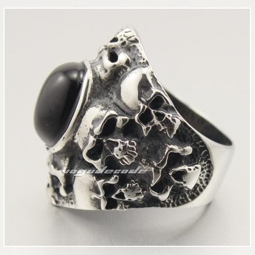 316L Stainless Steel Skulls Mens Ring Biker Ring 2M013  