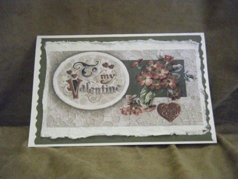 Handmade Greeting Card   Vintage To My Valentine  