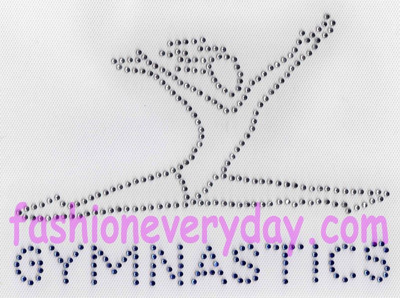 Lot of 5 Rhinestone Iron On Transfer gymnastics  