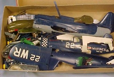 Vintage 1962 Monogram CORSAIR F4U 4 MODEL KIT Partially Built