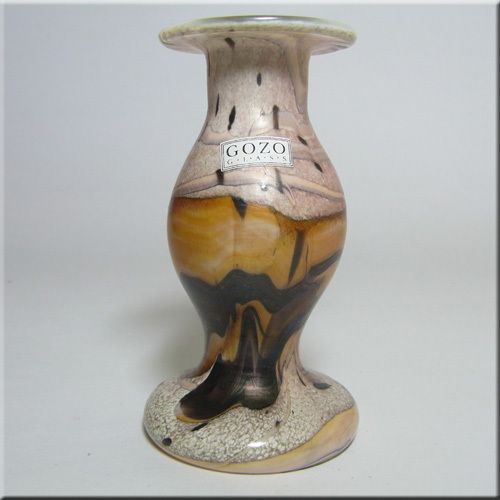 Gozo Maltese Glass Seashell Candlestick Signed/Labelled  