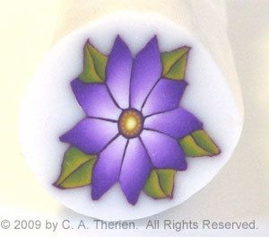 RAW Purple Daisy Polymer Clay Cane  