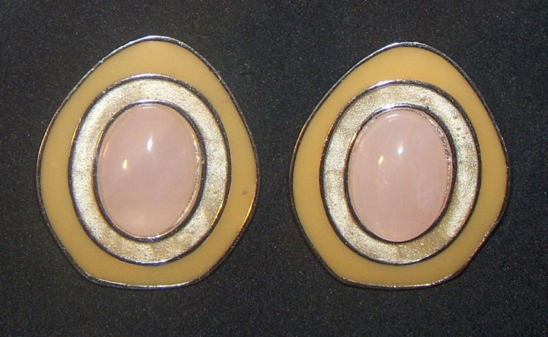 CS for Avon Celia Sebiri Pierced Earrings Rose Quartz  