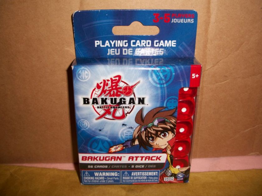   PLAYING CARD GAME, BAKUGAN ATTACK, INCLUDED ARE 56 CARDS AND 5 DICE