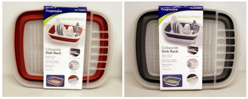 NIB   PROGRESSIVE   COLLEPSIBLE DISH RACK (GRAY/RED)  