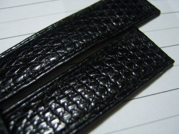 VINTAGE NOS 18X16 MM ROLEX BLACK LIZARD STRAP BAND  