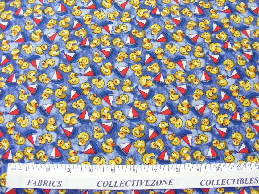   NORTHCOTT RETRO FABRIC~PUDDLE DUCKS~SUE KRUGER~VINTAGE STYLE~SAILBOATS