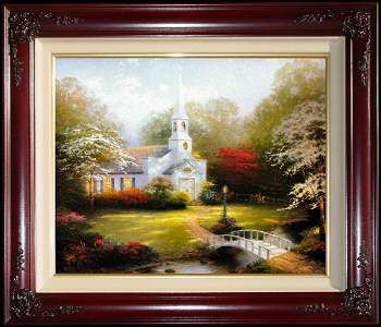 Hometown Chapel 24x30 A/P Framed Limited Edition Thomas Kinkade Canvas 