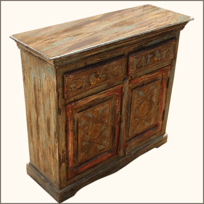   Farmhouse Hand Painted Distressed Buffet Sideboard Cabinet NEW  