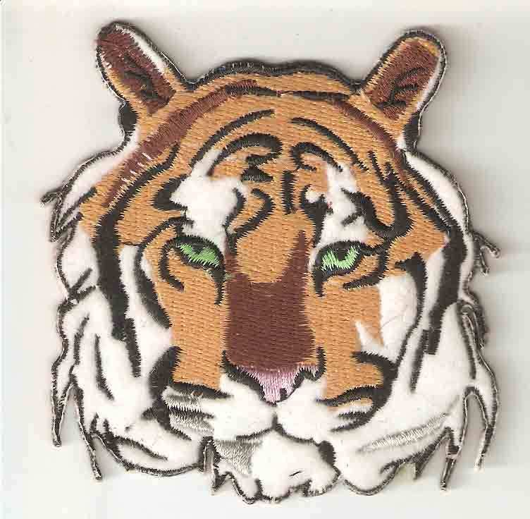 Bengal Indian Tiger Head Embroidered Iron On Patch  