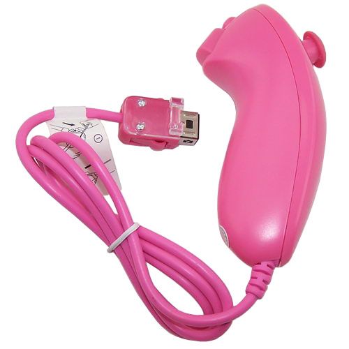 PINK NEW NUNCHUCK CONTROLLER FOR NINTENDO WII VIDEO GAME Non original 