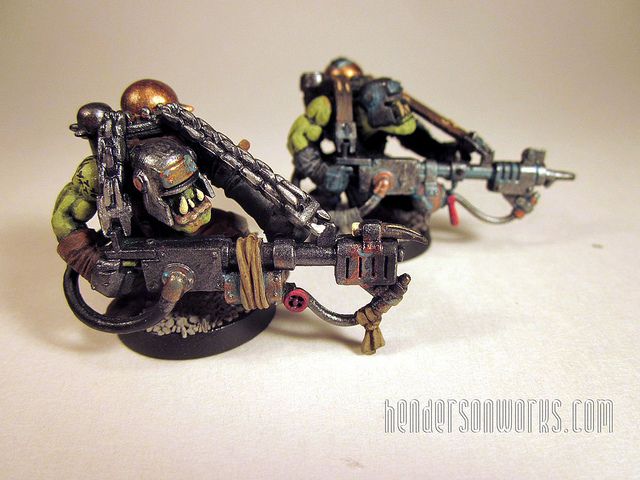   Warhammer 40K Ork Lootas & Burna Boyz Squad   5 painted boyz  