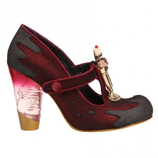 IRREGULAR CHOICE 3801 18A   SMOOCH RED/GREY SIZES 4 7.5  