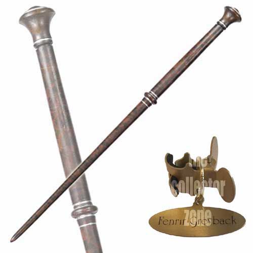 Harry Potter Wand of Fenrir Greyback & Name Clip Stand  