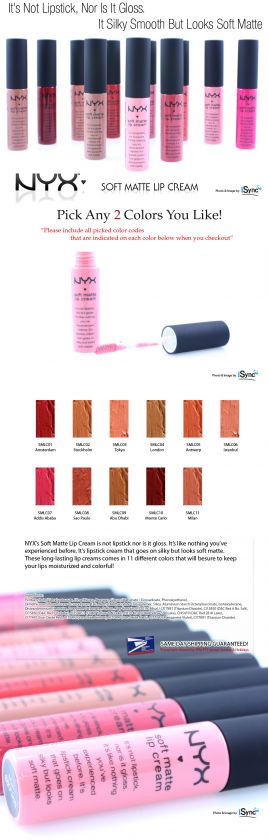 NYX SOFT MATTE LIP CREAM Pick ANY 2 Colors  