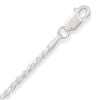 Sterling Silver 1.2mm Diamond Cut Rope Chain 14   30  