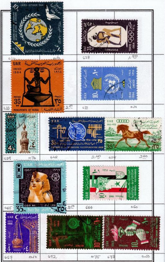 EGYPT Collection  789 Different Stamps on Pages 1872 to 1990