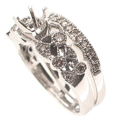 37CT G VS2 DIAMOND SEMI MOUNT ENGAGEMENT BRIDAL SET  