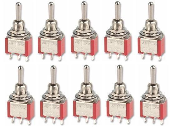 Mini Toggle Switch (On)  Off  (On) Pack of 10 (SW301b)  