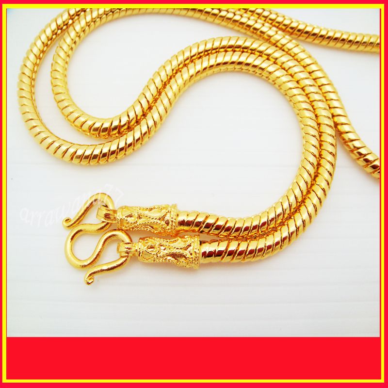   THAI BAHT YELLOW GOLD GP NECKLACE Jewelry Gold 24 Inch 47 Grams  