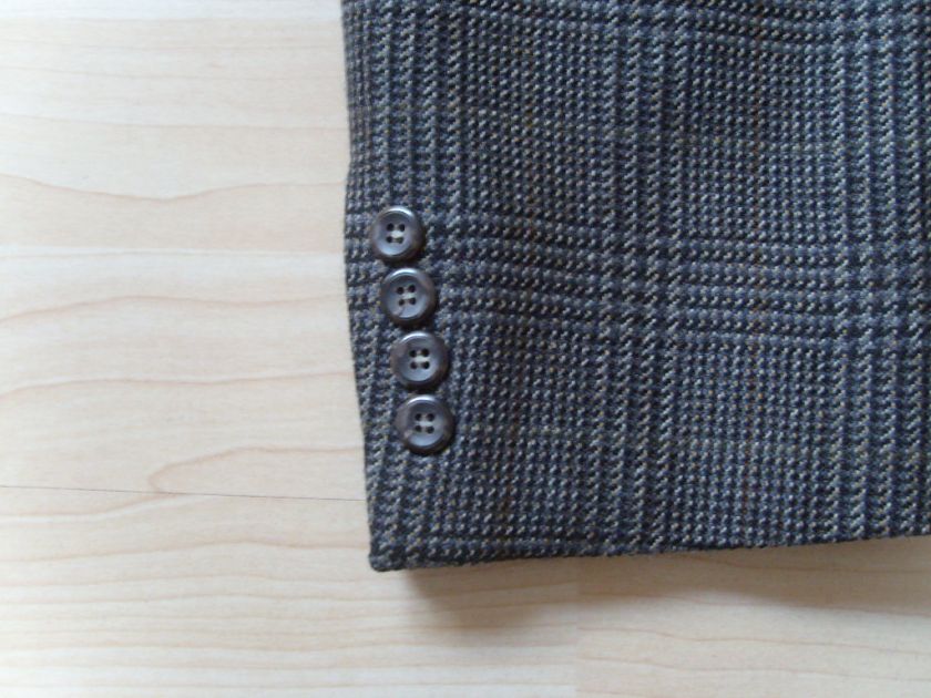New Mens 42R JOS A BANK Plaid Wool Sport Coat Blazer Black Gray Tan 