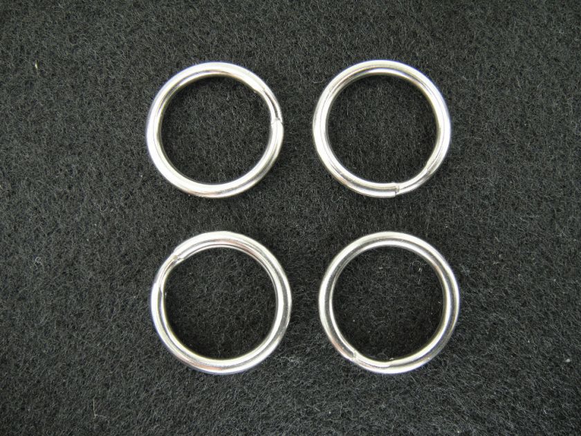 4X Stainless Steel Key Chain Split Ring .670 in / 17.02 mm OSD #11 LOT 