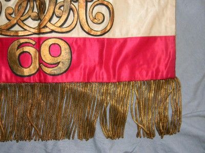   IMPERIAL TRUMPET BANNER 69TH INFANTRY REGIMENT ORIGINAL GOLD LEAF