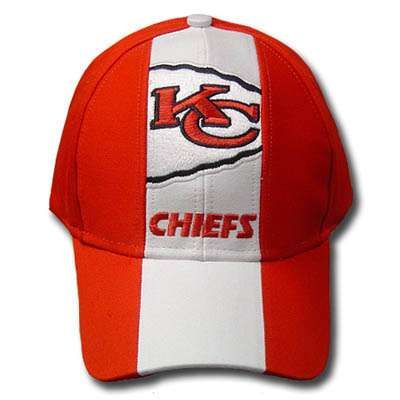 NFL KANSAS CITY CHIEFS COTTON VELCRO WHITE RED HAT CAP  