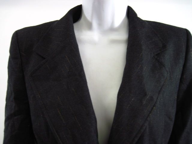 ESCADA Gray Wool Gold Thread Coat Jacket Sz 36  