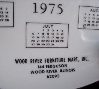 Wood River, Il. Furniture Mart 1975 Calendar Plate  