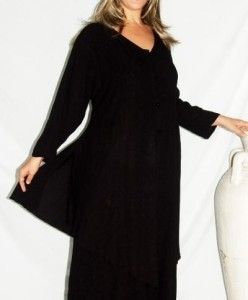 ZN238 BLACK/DRESS LAYERED ASYM LAGENLOOK M L XL 1X 2X  