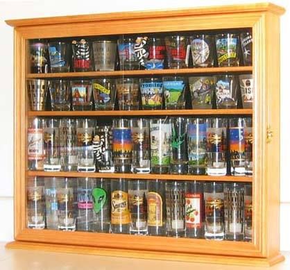Shooter Shot Glass Display Case Cabinet with glass door  