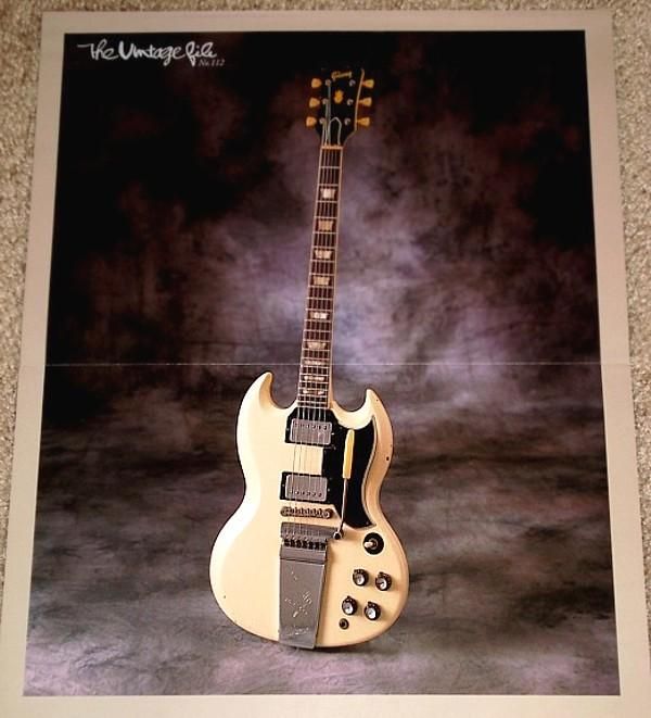 GIBSON VINTAGE 1965 SG STANDARD GUITAR TRIBUTE POSTER  