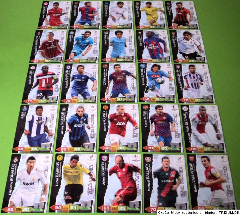 Adrenalyn XL Champions League CL 2011 2012 STAR PLAYER Auswahl Panini 