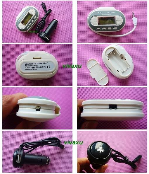 in 1 Lcd Ipod  FM Transmitter W USB Car Charger  