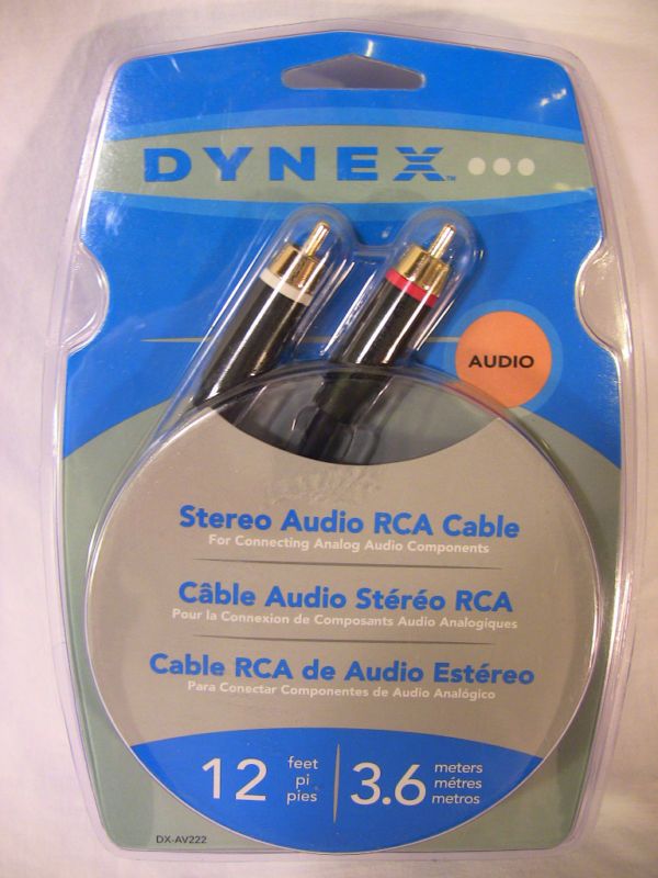 Digital Audio Cable 12 RCA Home Theater DX AV222 12FT  