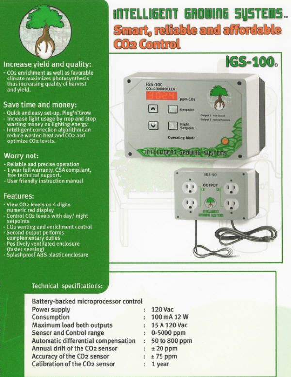 IGS 100 CO2 SMART CONTROLLER GREENHOUSE  