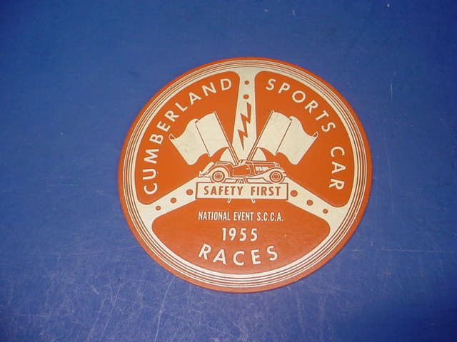   1955 CUMBERLAND SPORTS CAR CLUB GRILLE RADIATOR BADGE SCCA  