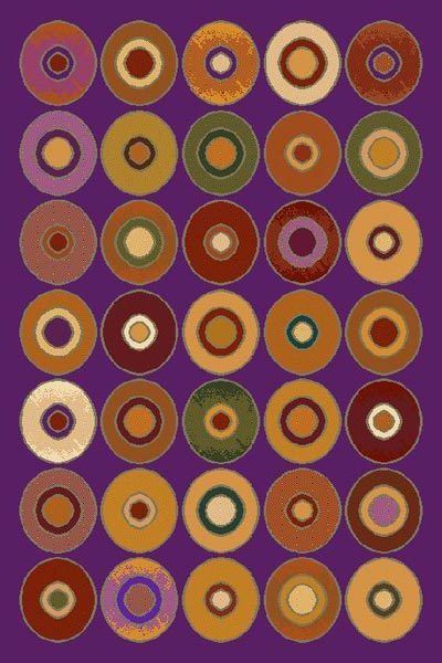 Baby,Toddler,Teenage Circles design Machine Carved Area Rug 6x8Violet 